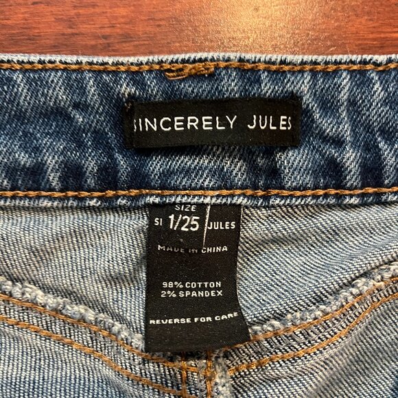Sincerely Jules distressed, blue, high-rise Jeans - Picture 2 of 3